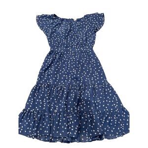 J.Crew Women's Size 2 Navy Blue Floral Ruffle Knee Length Dress